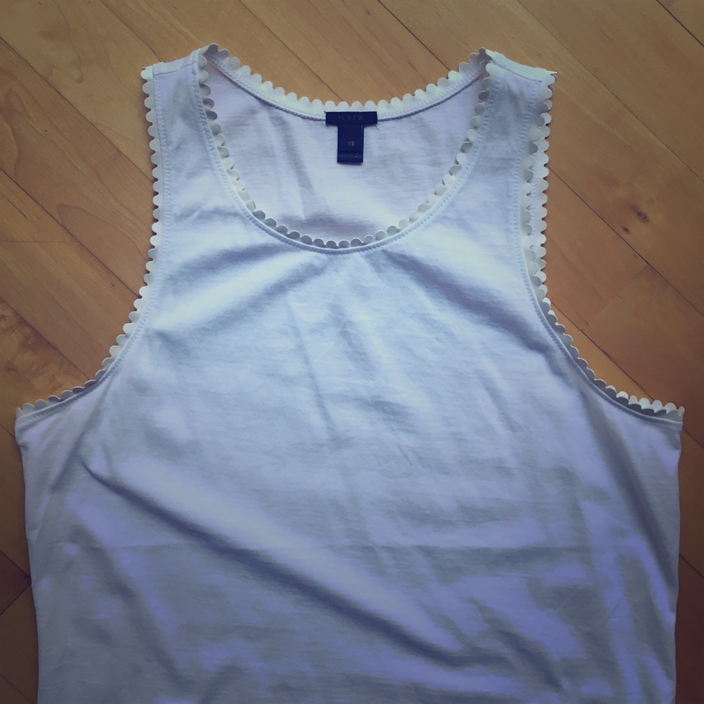 J.Crew Scalloped Leather Trim Tank | Size XS